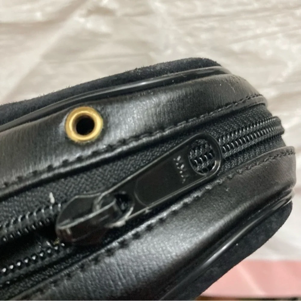 Givenchy vintage black suede leather clutch bag rare